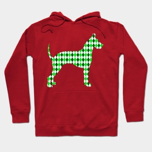 Green Harlequin Great Dane Silhouette Hoodie